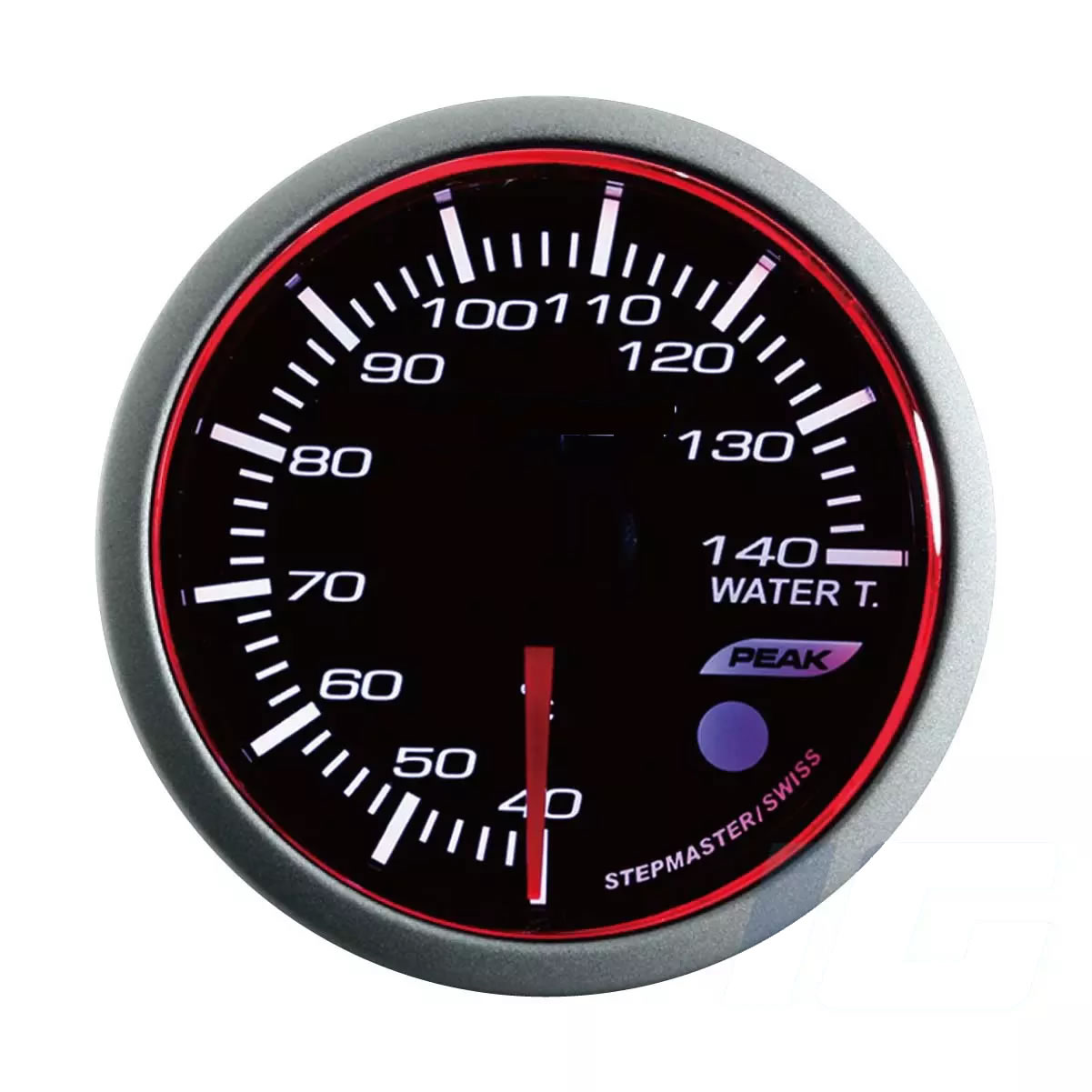 52mm White and Blue and Amber LED Performance Car Gauges - Water Temp Gauge With Sensor and Warning and Peak For Your Sport Racing Car